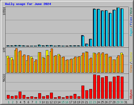 Daily usage for June 2024