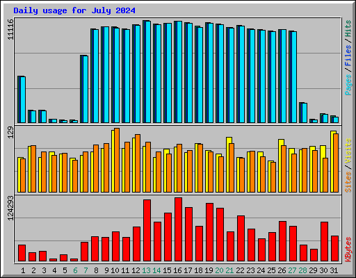 Daily usage for July 2024