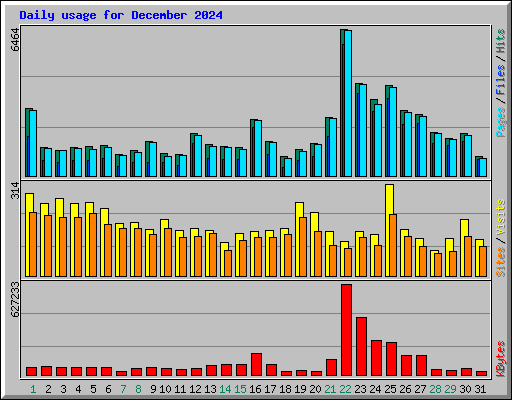 Daily usage for December 2024