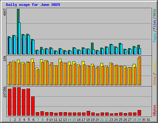 Daily usage for June 2025