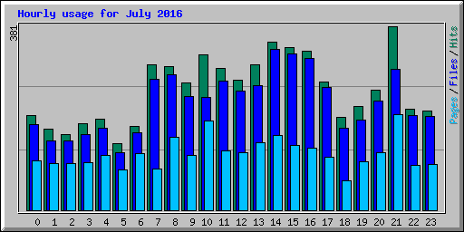 Hourly usage for July 2016