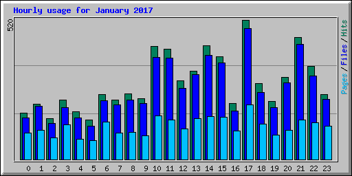 Hourly usage for January 2017