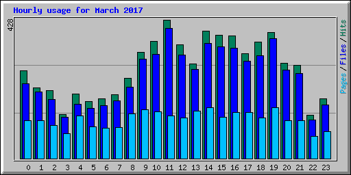 Hourly usage for March 2017