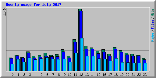Hourly usage for July 2017