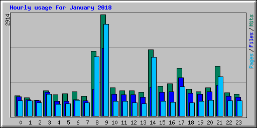 Hourly usage for January 2018