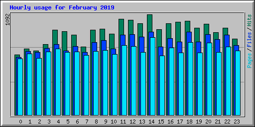 Hourly usage for February 2019