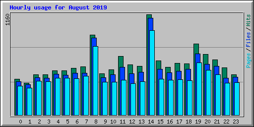 Hourly usage for August 2019