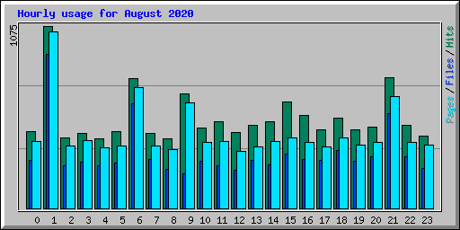 Hourly usage for August 2020