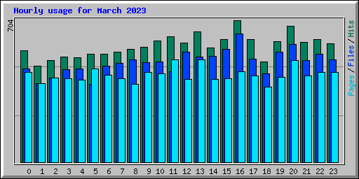 Hourly usage for March 2023