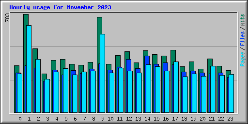 Hourly usage for November 2023
