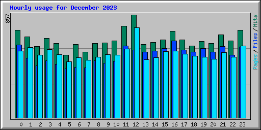 Hourly usage for December 2023
