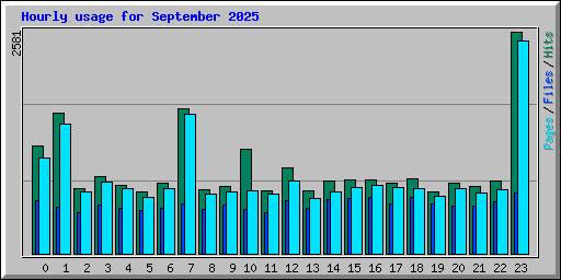 Hourly usage for September 2025