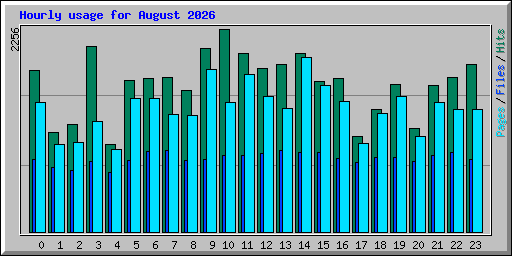 Hourly usage for August 2026